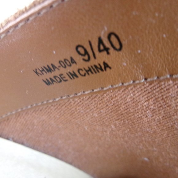 The Heeled Mule in Cognac Suede with Wood Stacked Heel Size 9 - Picture 12 of 14